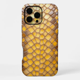 Radiant Reptile: Yellow Snake Skin iPhone 16 Pro Max Case