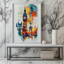 Radiant Rhapsody: London's Big-Ben and London Eye