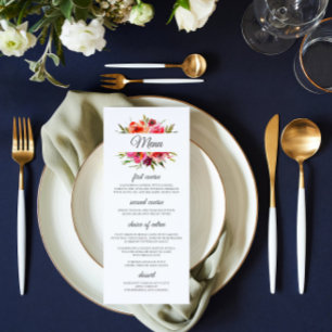 Radiant Romance Floral Wedding Menu