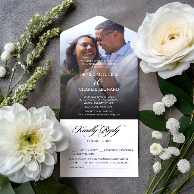 Radiant Romance Photo Wedding All In One Invitation (Creator Uploaded)