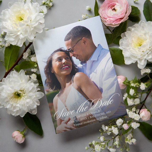 Radiant Romance Photo Wedding Save the Date Magnetic Invitation (Creator Uploaded)