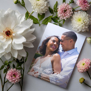 Radiant Romance Photo Wedding Save the Date Postcard