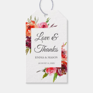 Radiant Romance Wedding Gift Tags