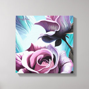 Radiant Roses: Perfectly Pink and Purple Petals Canvas Print