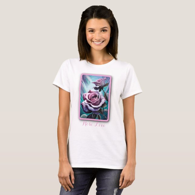 Radiant Roses: Perfectly Pink and Purple Petals T-Shirt (Front Full)