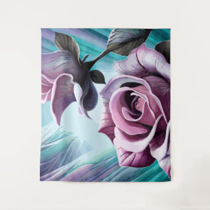 Radiant Roses: Perfectly Pink and Purple Petals Tapestry