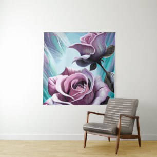 Radiant Roses: Perfectly Pink and Purple Petals Tapestry