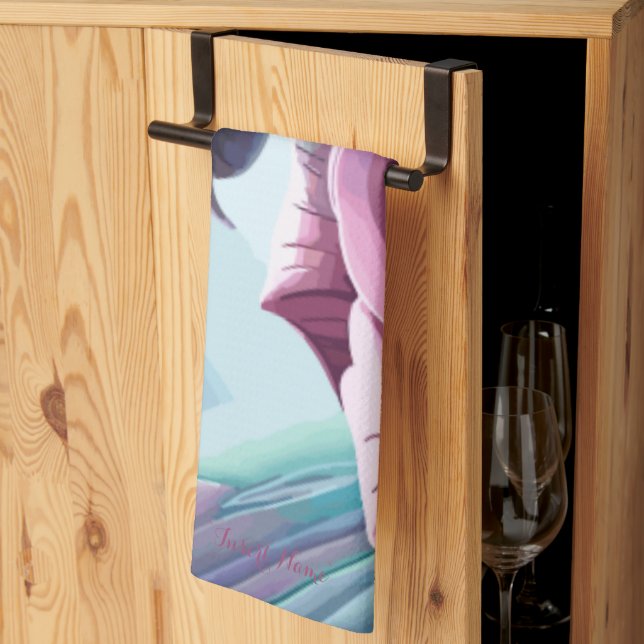 Radiant Roses: Perfectly Pink and Purple Petals Tea Towel (Thirds Fold)