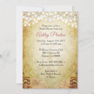 Radiant Rustic Lights Bridal Shower Invitation