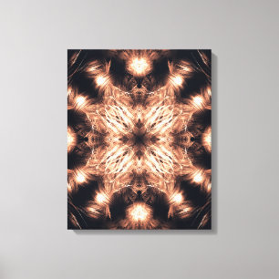 Radiant Sandstone Fractal Mandala Art Canvas Print