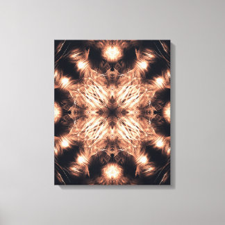 Radiant Sandstone Fractal Mandala Art Canvas Print