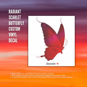 Radiant Scarlet Butterfly- Custom Vinyl Decal
