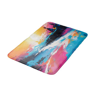 Radiant Serenity: Abstract Sunset Reflections Bath Mat