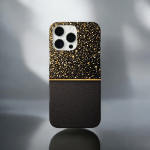 Radiant Shield  (Glitter - gold - Leather) iPhone 16 Pro Max Case
