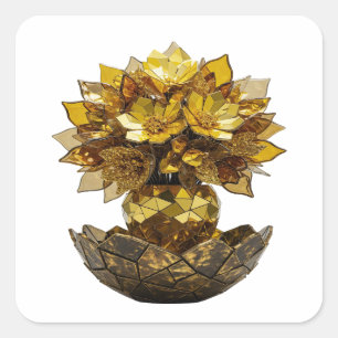 Radiant Silver Abstract Craft Sticker
