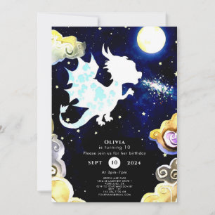 Radiant Simple Dragon Birthday Invitation