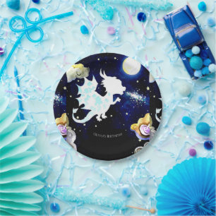 Radiant Simple Dragon Birthday Paper Plate