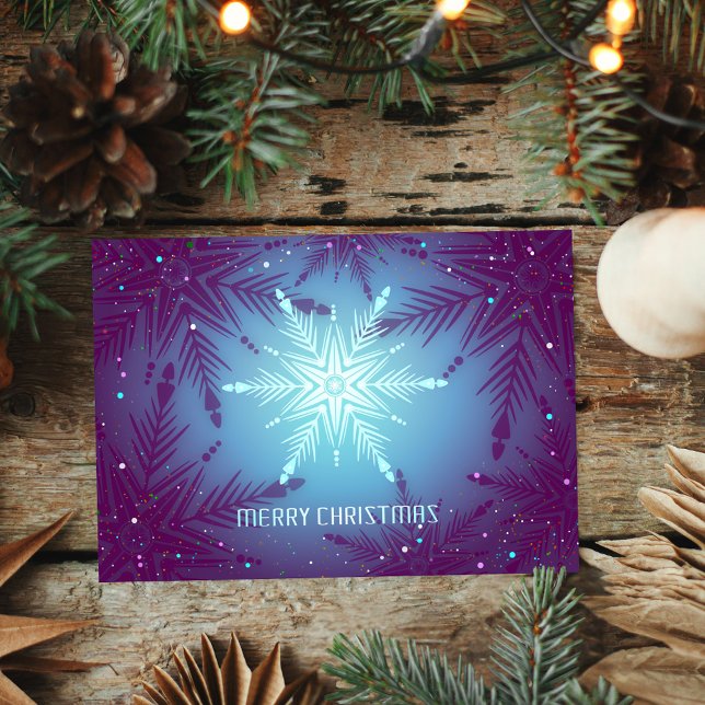 Radiant Snowflake Glow – Elegant Blue Christmas Card (Creator Uploaded)