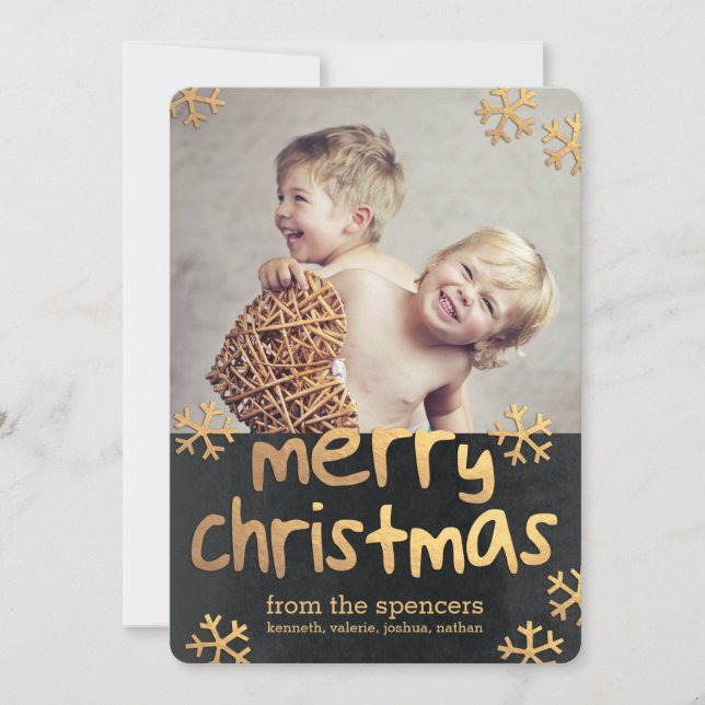 Radiant Snowflakes Christmas Holiday Photo Cards (Front)