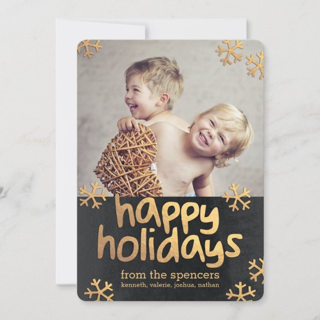 Radiant Snowflakes General Holiday Photo Cards (Front)