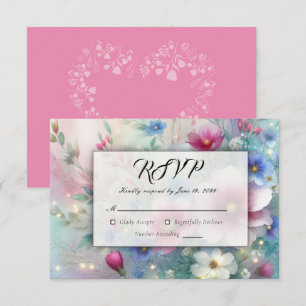 Radiant Sparkling Spring Blooms RSVP Card