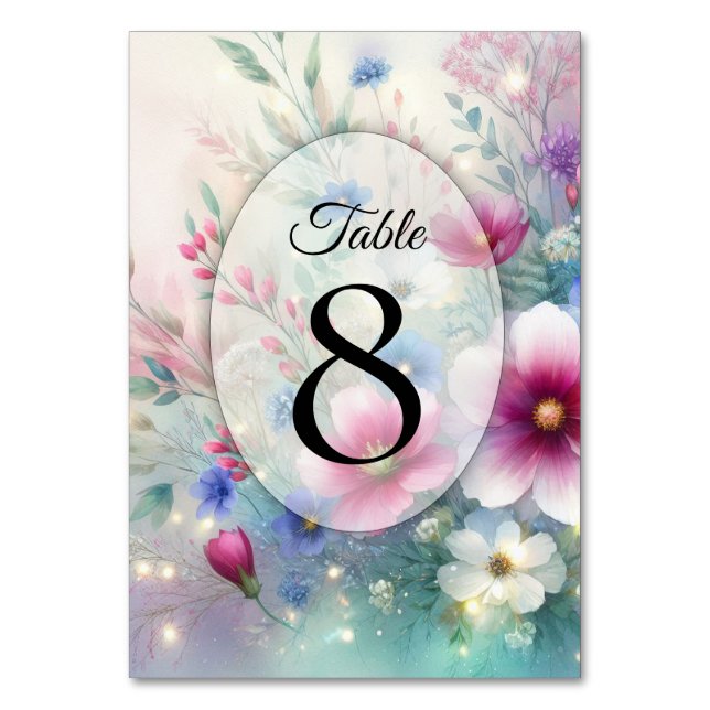 Radiant Sparkling Spring Blooms  Table Number (Front)