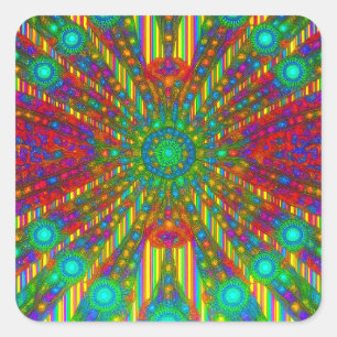 Radiant Spectrum Burst Kaleidoscope Sticker