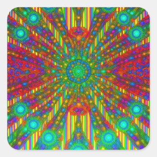 Radiant Spectrum Burst Kaleidoscope Sticker