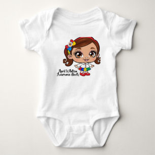 "Radiant Spirit: A Little Girl Celebrating Autism  Baby Bodysuit