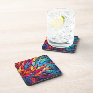 Radiant Stained Glass Bloom  Coaster