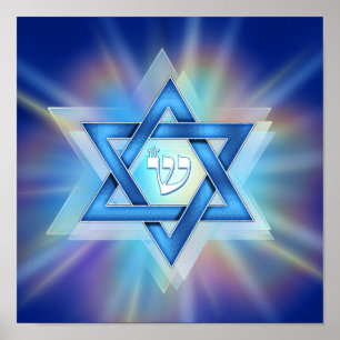 Radiant Star of David Poster