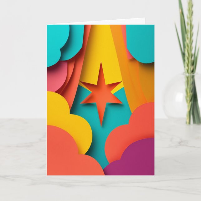 Radiant Starburst Celebration Card (Front)