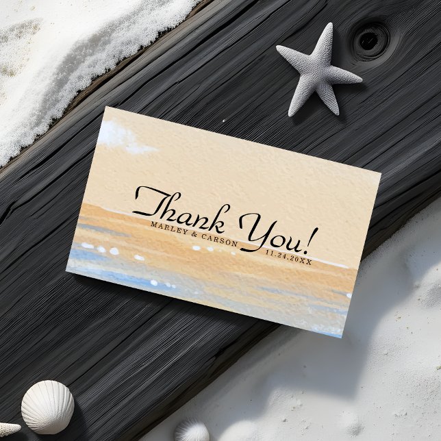 Radiant Summer Beach Wedding Budget Thank You Card (Creator Uploaded)