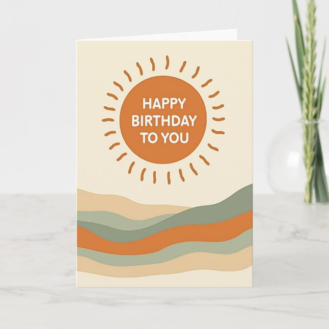 Radiant Sun Birthday Card (Front)