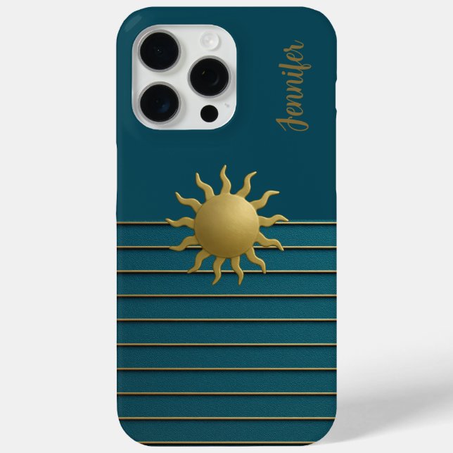 Radiant Sun on Teal Case-Mate iPhone Case (Back)