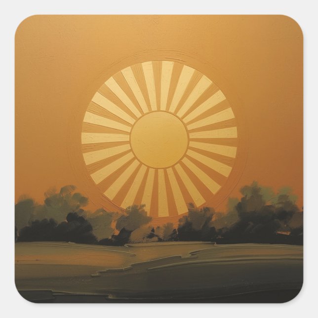 Radiant Sun Painting Images – A Timeless Symbol  Square Sticker (Front)