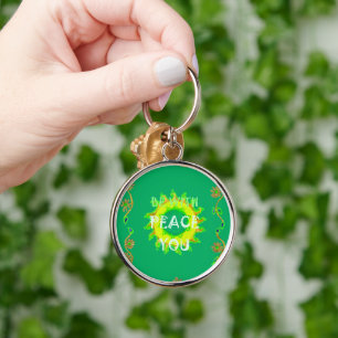 Radiant Sun: Peace Be With You Inspirational Print Key Ring