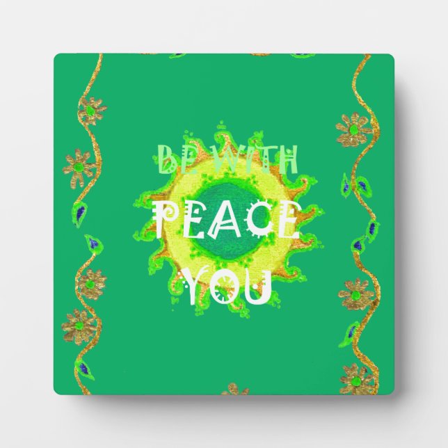 Radiant Sun: Peace Be With You Inspirational Print Plaque (Front)