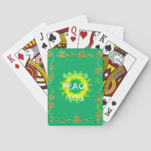 Radiant Sun: Peace Be With You Inspirational Print Playing Cards