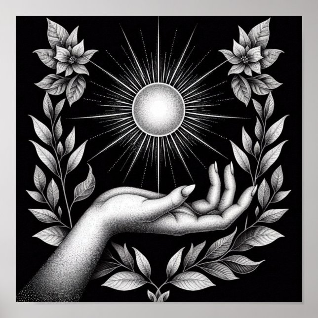 Radiant Sun with Botanical Touch and Feminine Poster (Front)