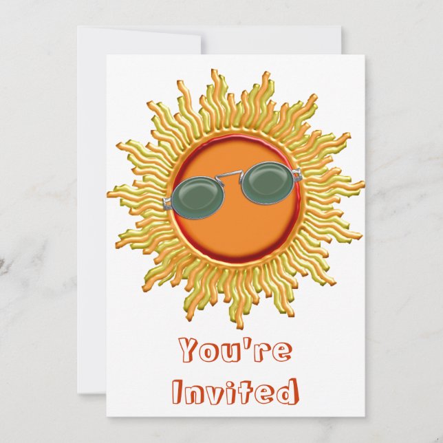Radiant Sun with Sunglasses Invitation (Front)