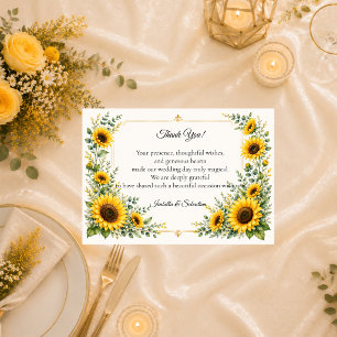 Radiant Sunflower Autumn Charm Wedding Thank You Card