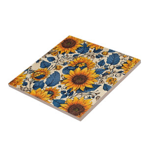 Radiant Sunflower Bloom: Infuse Your Space Tile
