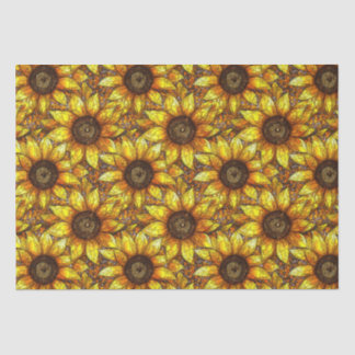 Radiant Sunflower Stained Glass  Tissue Paper