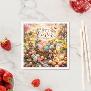 Radiant Sunrise Happy Easter Napkin