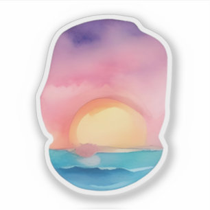 Radiant Sunset Over Ocean Waves