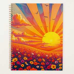 Radiant Sunset Over Whimsical Landscape Planner