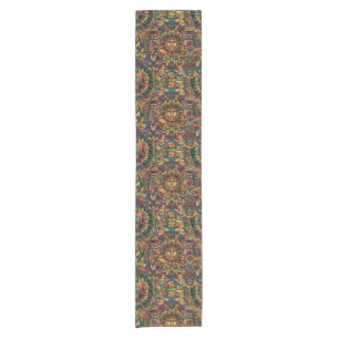 Radiant Teal "Vibrant Historical Emblem" Table Run Short Table Runner