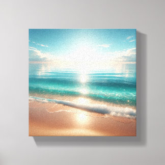Radiant Tropical Beach with Sparkling Turquoise  Canvas Print