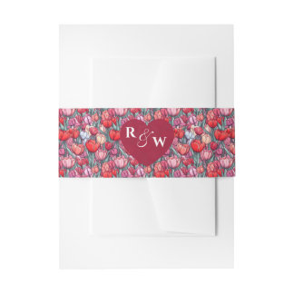Radiant Tulip Garden Summer Wedding Invitation Belly Band